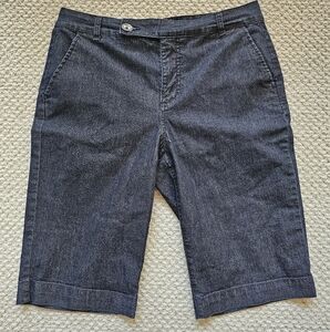 Bandolino Blu dark denim wide leg crop capri shorts pants 10 bermuda